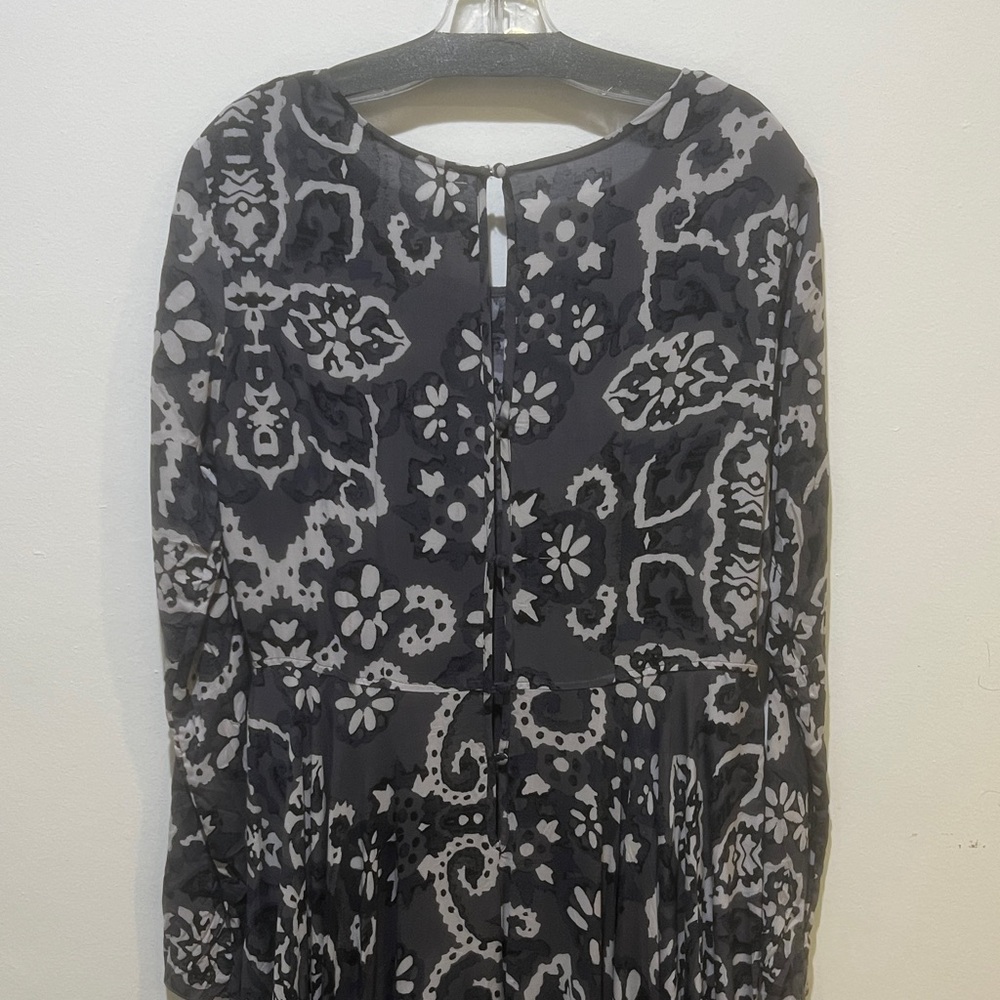 NEW Free People First Kiss Maxi Dress Size Large Gray Shark Combo Boho - Picture 10 of 11